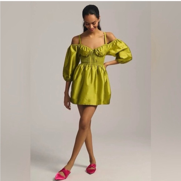 Anthropologie Dresses & Skirts - Anthropologie Dhruv Kapoor Corset Mini Dress in Green Size Large